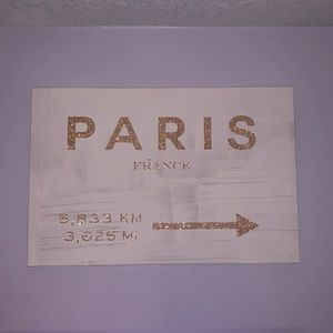 Paris Gold Glitter Wall Decor